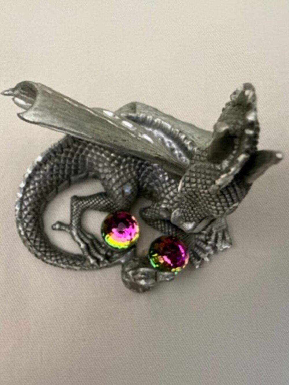 Vintage Pewter Dragon Figurine - Picture 5 of 7